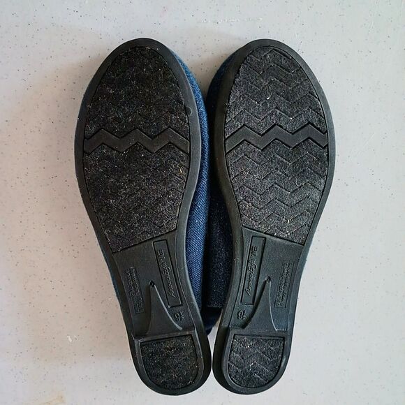 American Eagle Denim Ballet Flats Bow Slingback - Size 9.5 - Picture 6 of 8